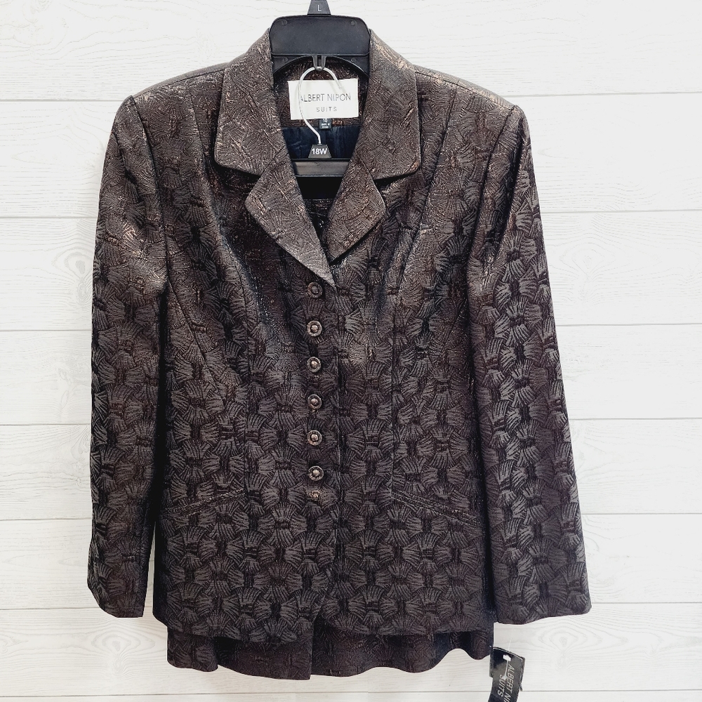Albert Nipon‎ Metallic Skirt Suit